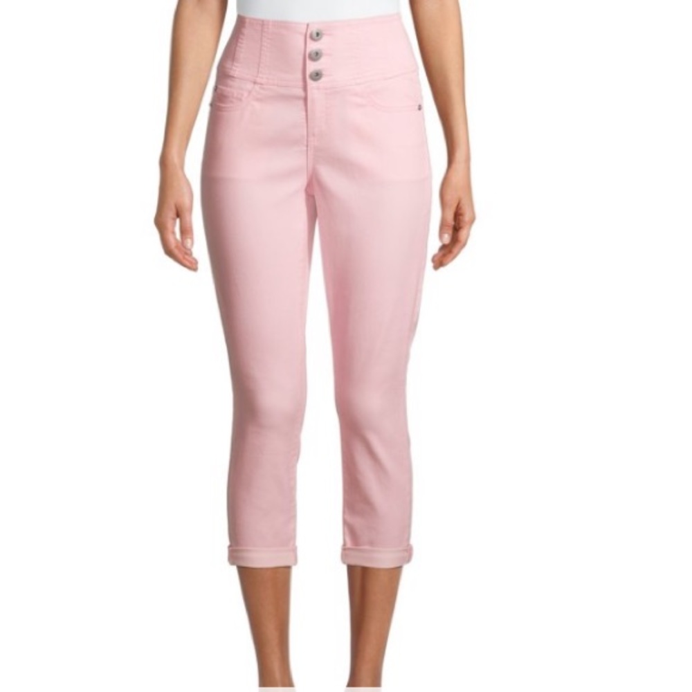 NWT No Boundaries Juniors 7 Baby Pink Hi-Rise Cropped Cuffed Skinny Jeans